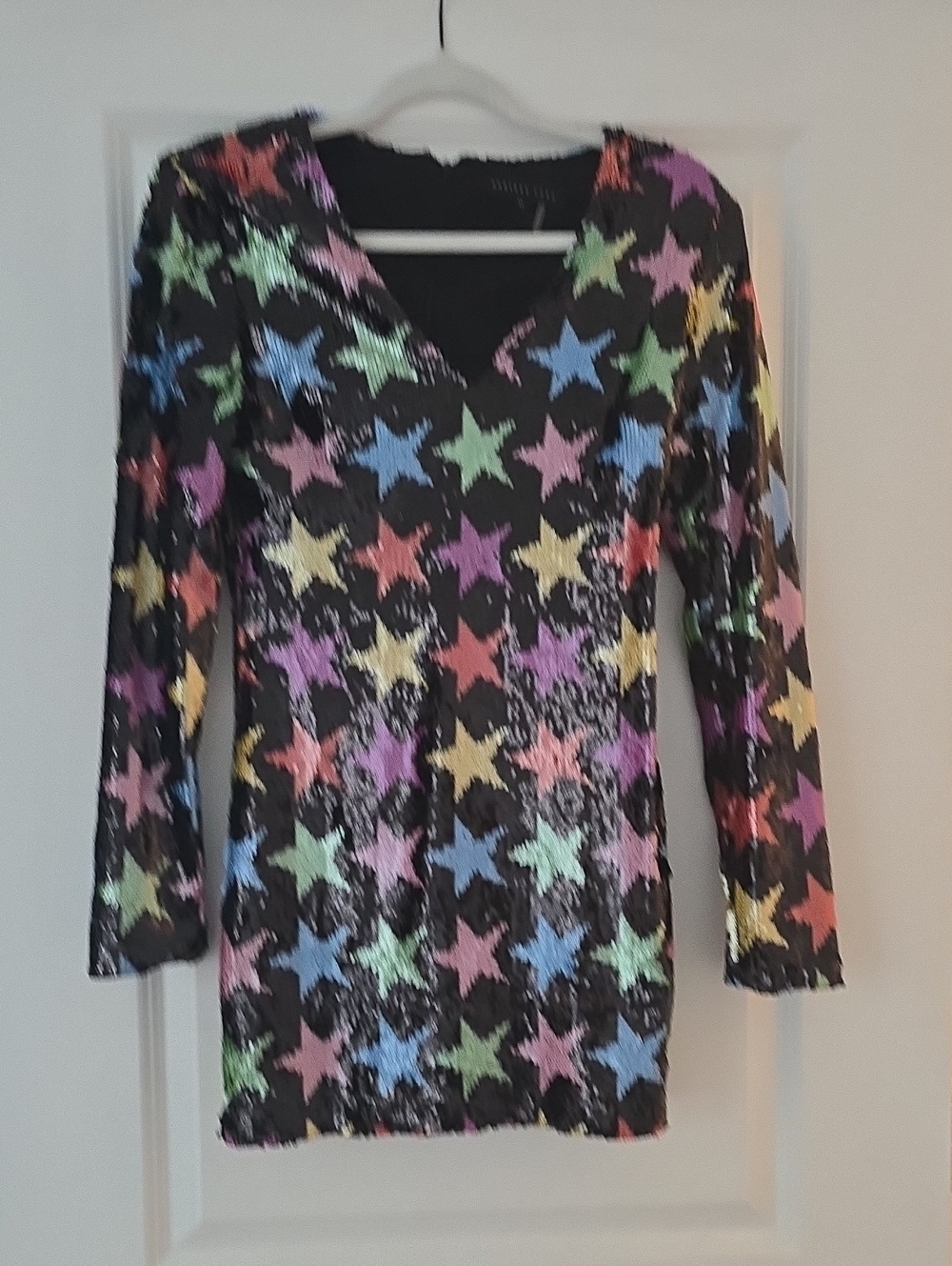 Endless Rose Black Sequin-Trim Dress